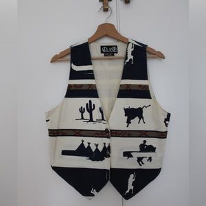 Western cowgirl vest gilet size medium cotton